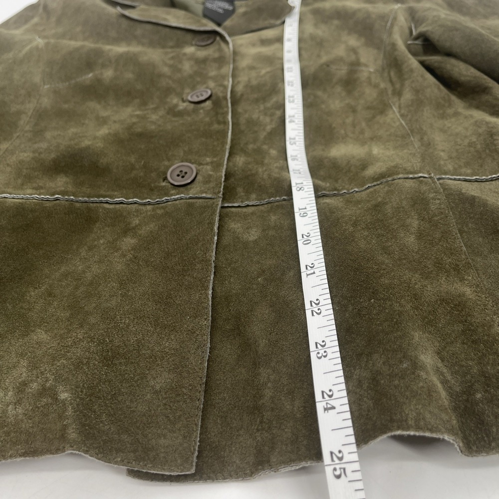 Brandon Thomas Women's Hunter Green Suede Leather Blazer Jacket Size L - Picture 5 of 6